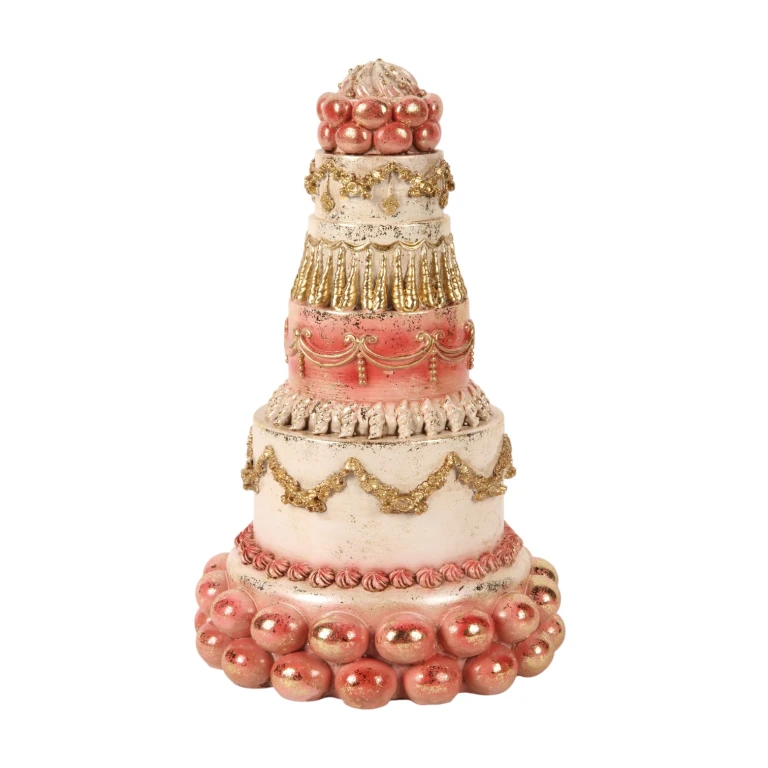 Torta decorativa - rosa - 27,5 cm - resina artificiale