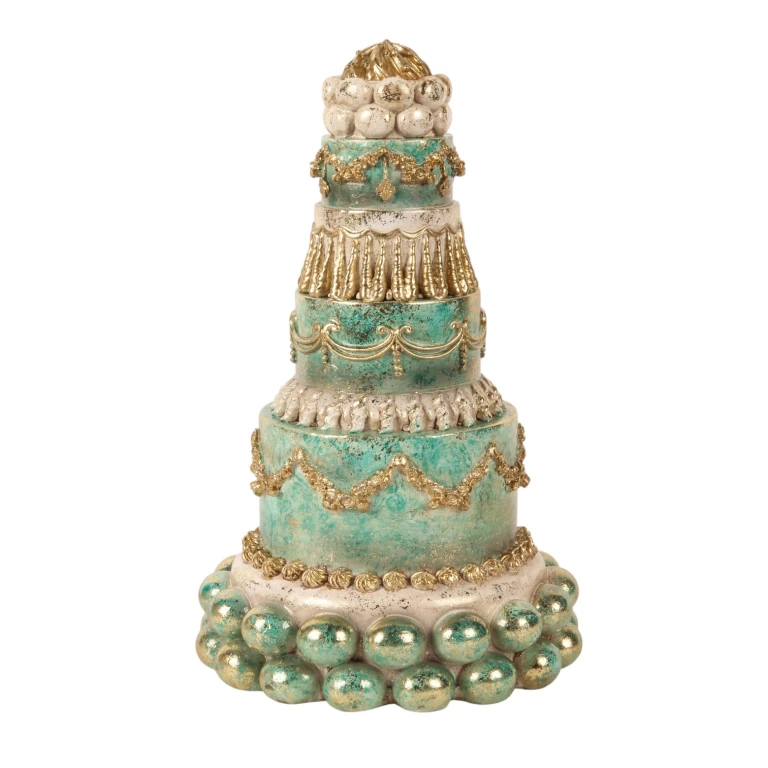 Torta decorativa - blu - 27,5 cm - resina artificiale