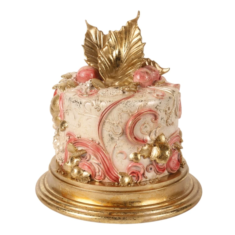 Torta decorativa - rosa - 31 cm - resina artificiale