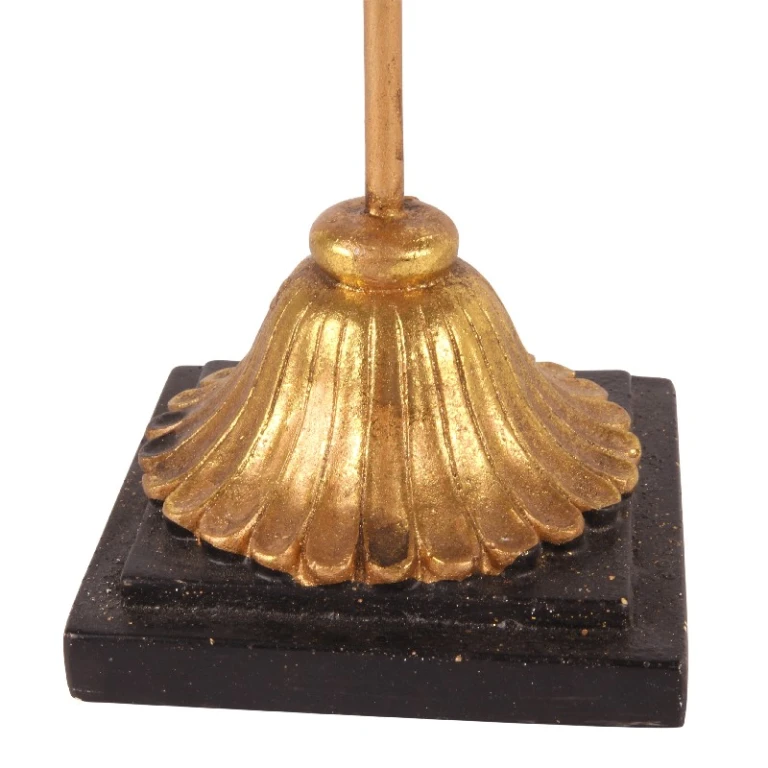 Maschera decorativa su piedistallo - oro - 28 cm - resina artificiale