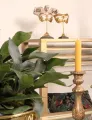 Decoratiemasker op voet - goud - 20,5 cm - kunsthars