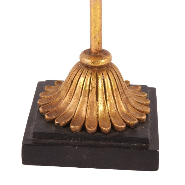 Maschera decorativa su piedistallo - oro - 20,5 cm - resina artificiale