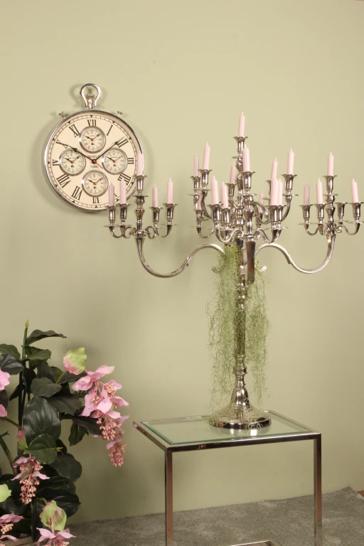 Candelabro - 25 bracci - 100 cm - argento - alluminio