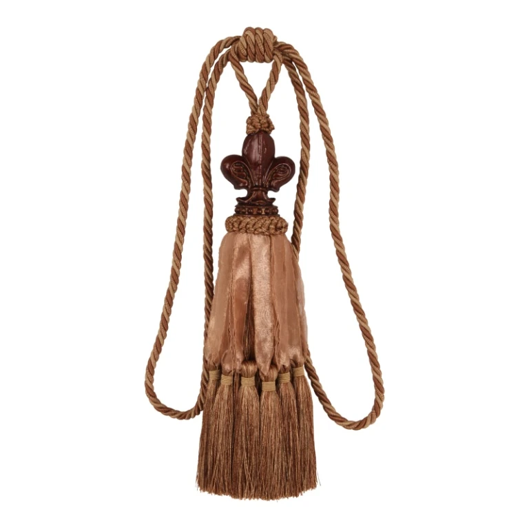 Nappina per tende Fleur de Lis - 70 cm - marrone - tessuto