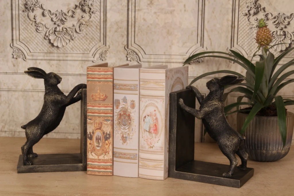 Sostegno per libri Coniglio - oro - resina sintetica - 1 pezzo