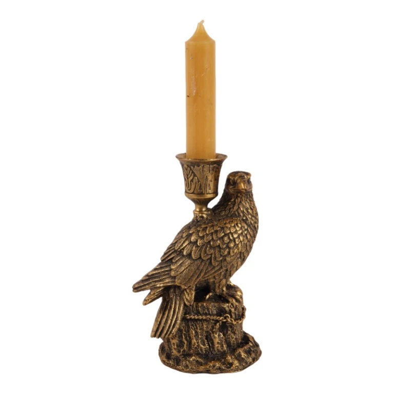 Candelabro Uccello - 16 cm - oro - resina sintetica