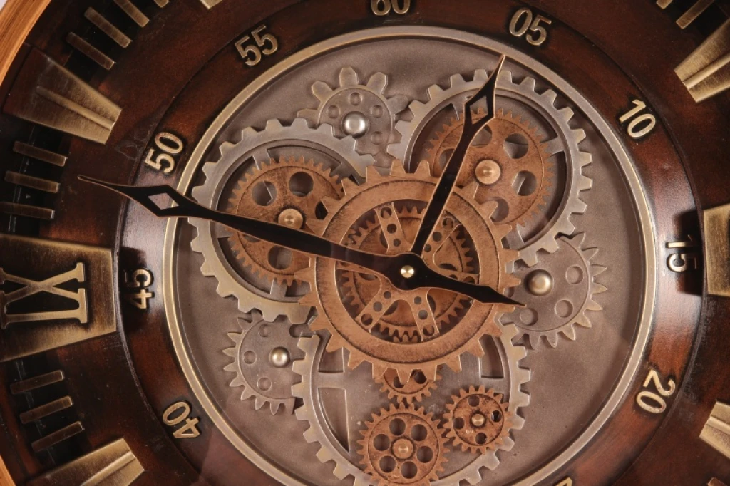 Orologio da parete Yorkville - 46 cm - oro - rotondo - metallo