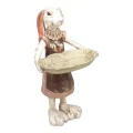 Statua di coniglio con tavola - mixed - 27 cm