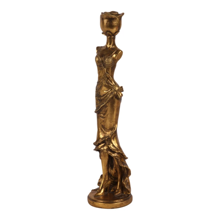 Candelabro Donna - 40,5 cm - oro - resina sintetica