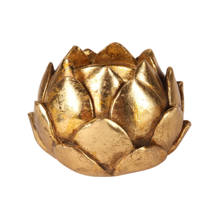 Candelabro Fiore - 7,1 cm - oro - resina sintetica