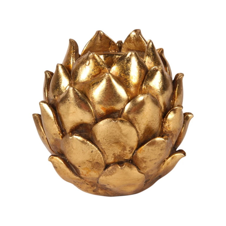 Candelabro Fiore - 11 cm - oro - resina artificiale