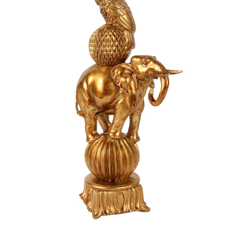 Candelabro elefante - 27 cm - oro - resina sintetica