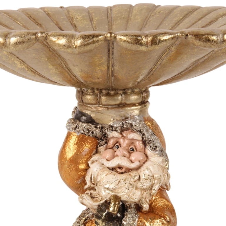 Ciotola decorativa Babbo Natale - oro - resina artificiale - 24 cm - 1 pezzo