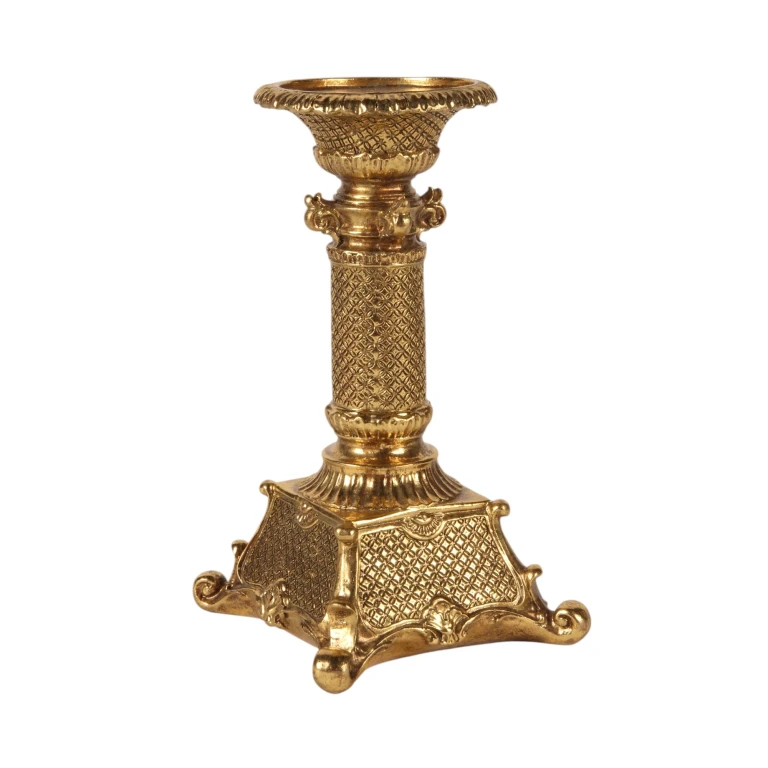 Candelabro - 22,5 cm - oro - resina sintetica