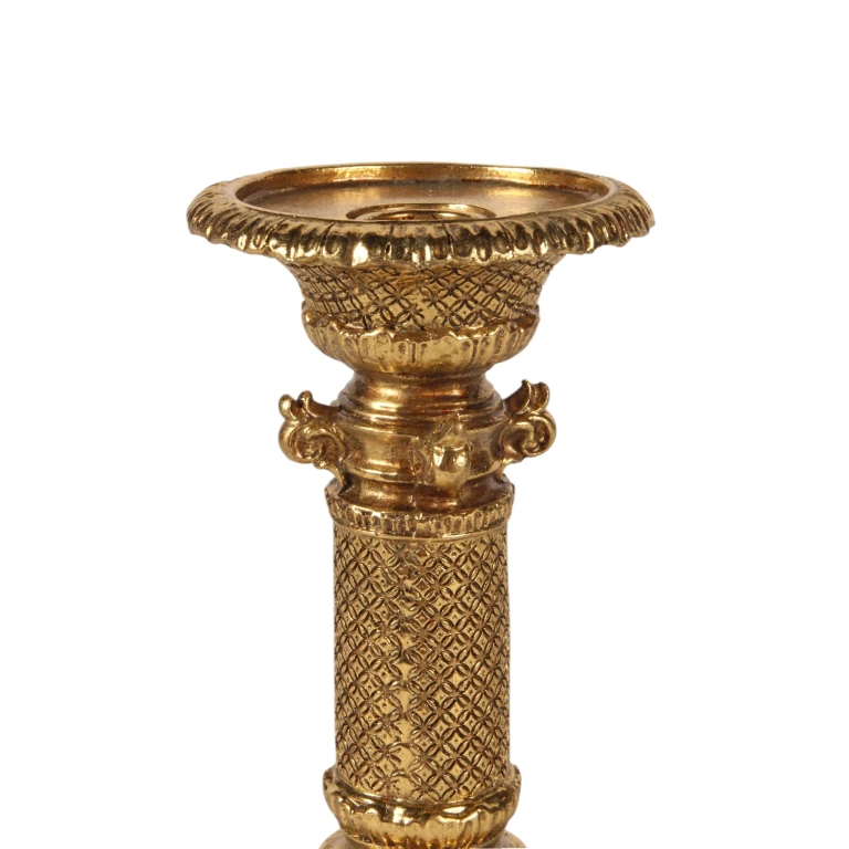 Candelabro - 22,5 cm - oro - resina sintetica