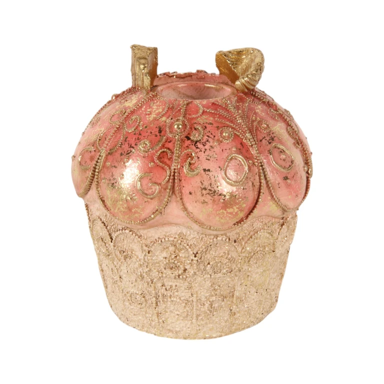 Candelabro Cake - 9 cm - rosa - resina artificiale