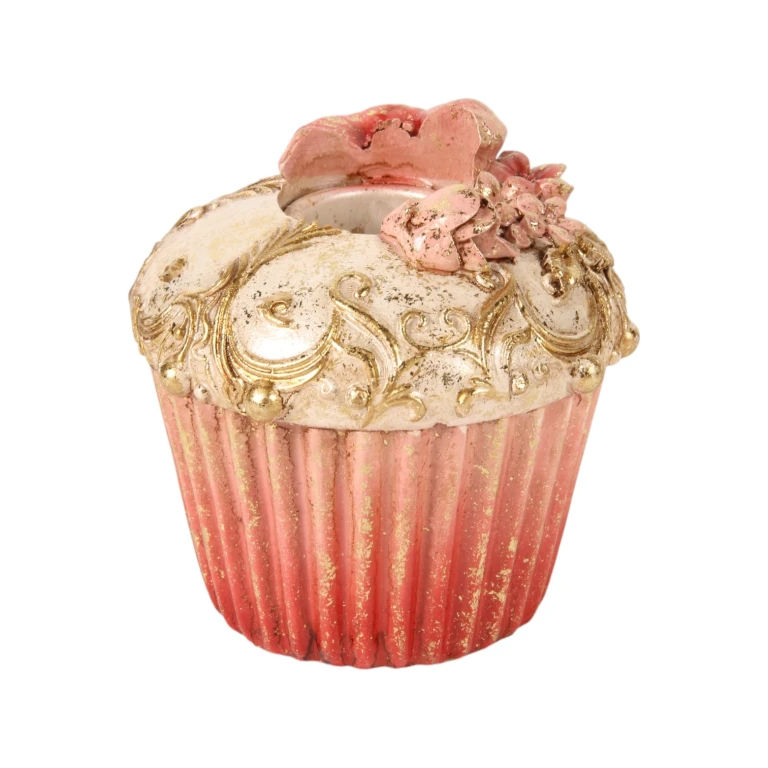 Candelabro Cake - 8 cm - rosa - resina artificiale