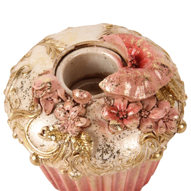 Candelabro Cake - 8 cm - rosa - resina artificiale