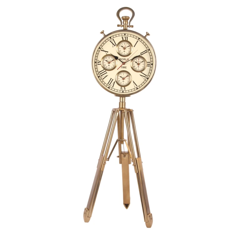 Orologio mondiale su supporto - oro - 100 cm