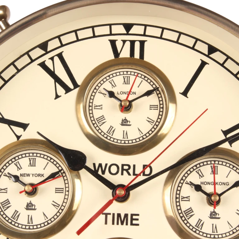 Orologio mondiale su supporto - oro - 100 cm