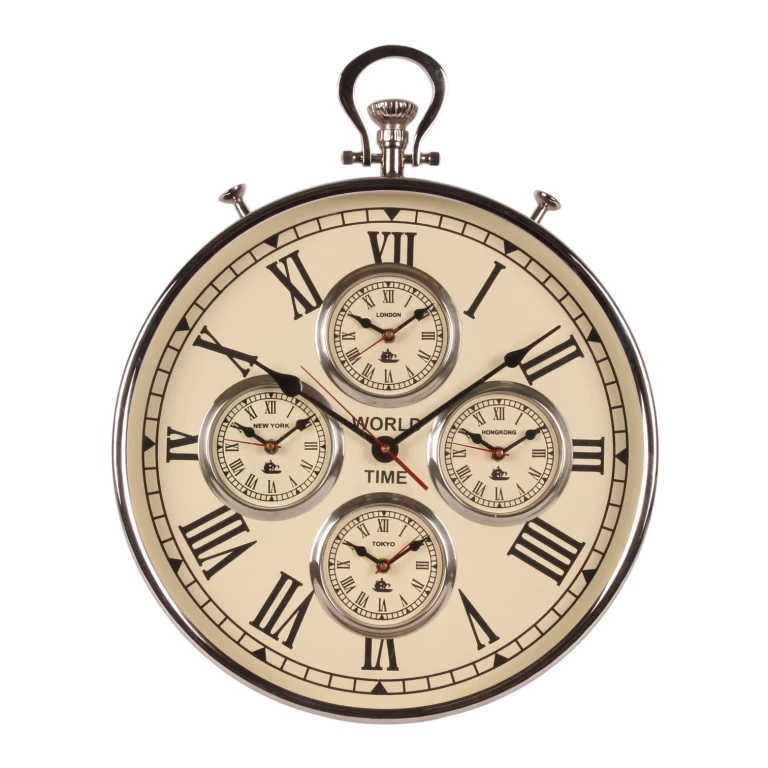 Orologio del mondo - argento - rotondo - 51 cm