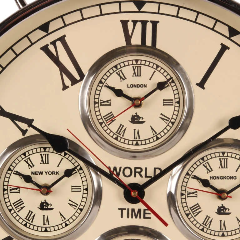 Orologio del mondo - argento - rotondo - 51 cm