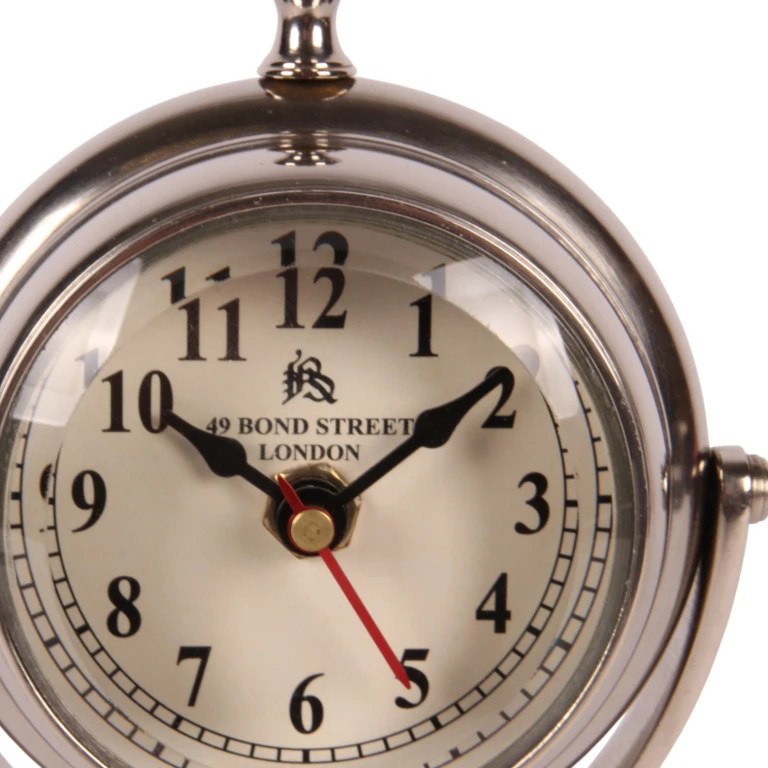 Orologio da tavolo su piedistallo - argento - alluminio - 22 cm - 1 pezzo