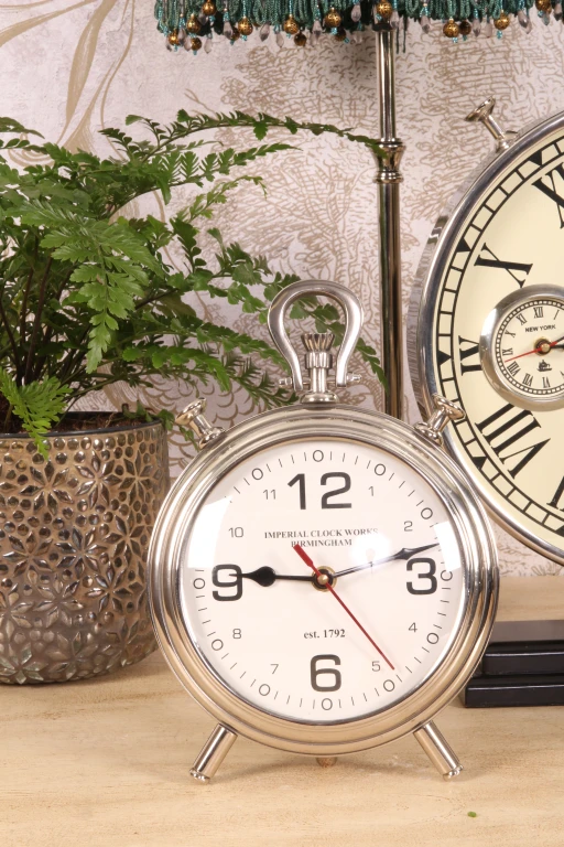 Orologio da tavolo - argento - alluminio - 28 cm - 1 pezzo