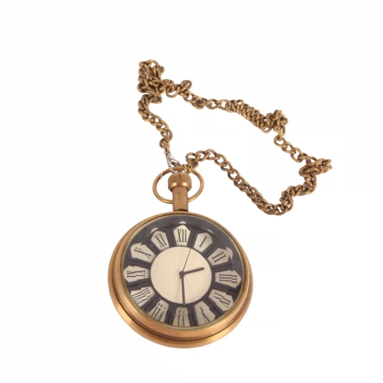 Orologio da Tasca Stile Olandese Ghandi - 5 cm - oro - ottone