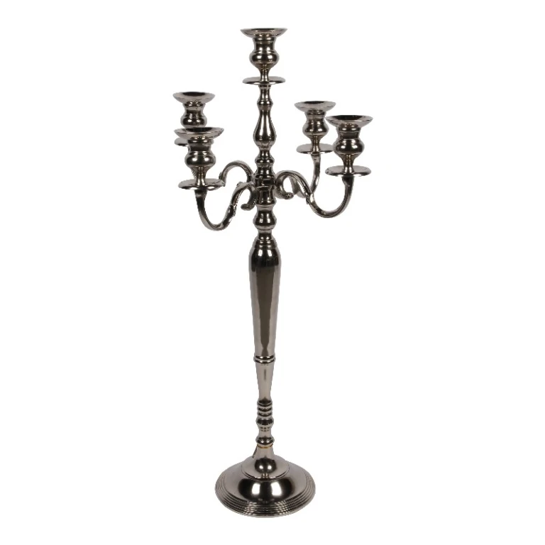 Candelabro - 5 bracci - 104 cm - argento - alluminio