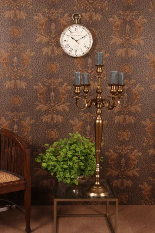 Candelabro a 5 bracci - 104 cm - oro - alluminio