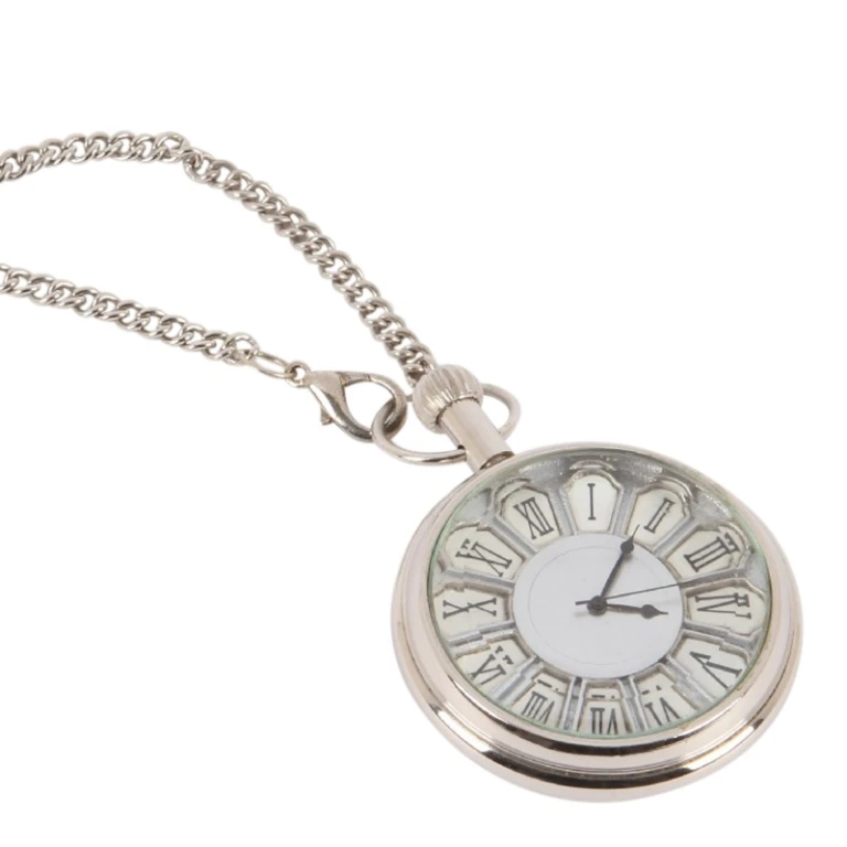 Orologio da tasca stile olandese Ghandi - 5 cm - argento - ottone