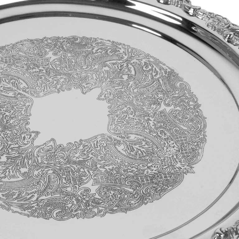 Vassoio decorativo con angeli - argento - 39 cm - 1 pezzo