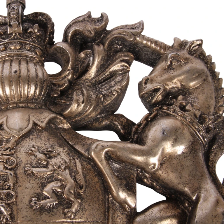 Ornamento da parete scudo araldico - argento - 38 cm - resina artificiale