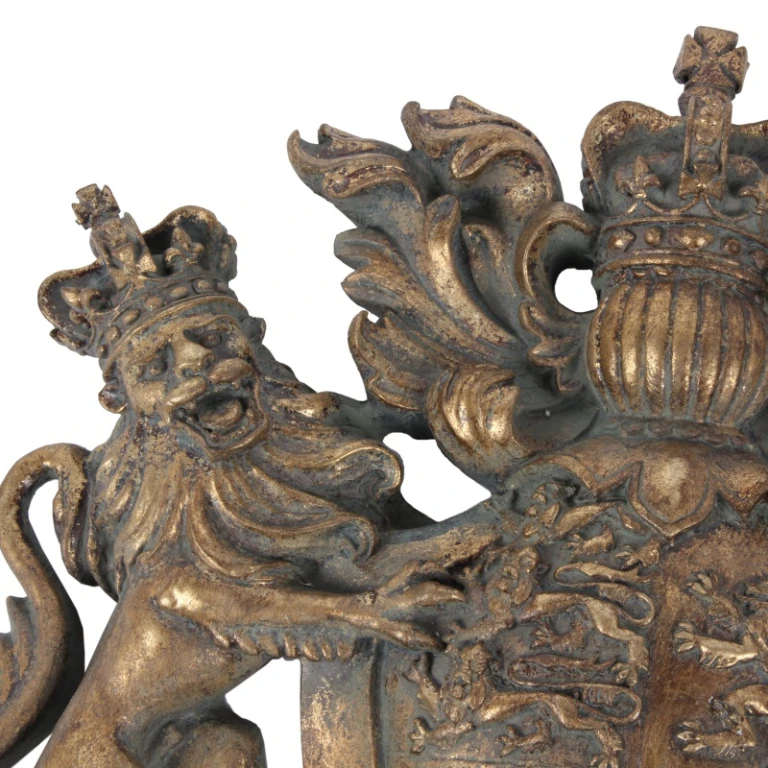 Ornamento da parete scudo araldico - oro - 38 cm - resina artistica