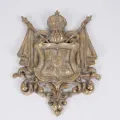 Wandplaque Wapen - beige/goud - 36,5 cm - kunsthars