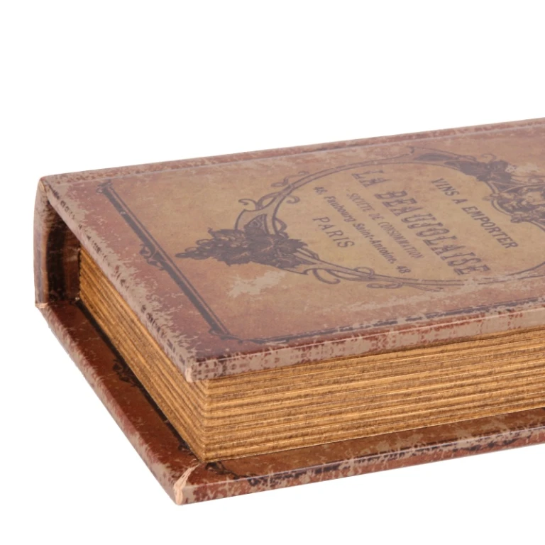 Scatola portaoggetti a forma di libro - 15 cm - marrone - ecopelle