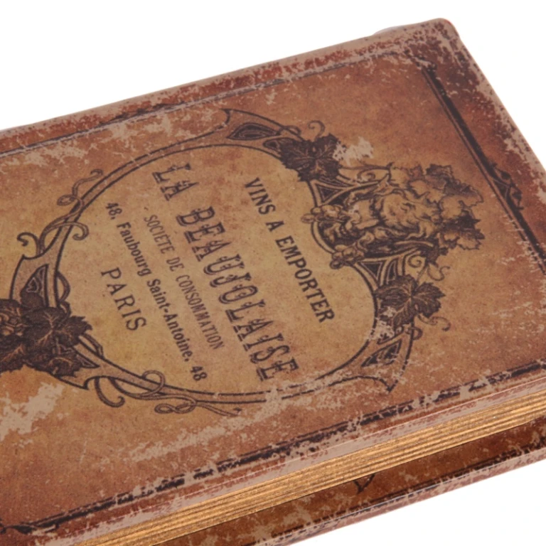 Scatola portaoggetti a forma di libro - 15 cm - marrone - ecopelle