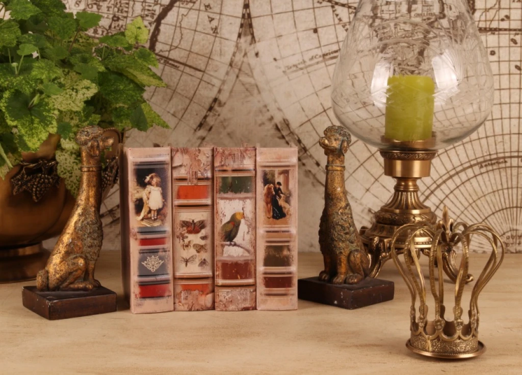 Scatola portaoggetti a forma di libro - 15 cm - beige - ecopelle