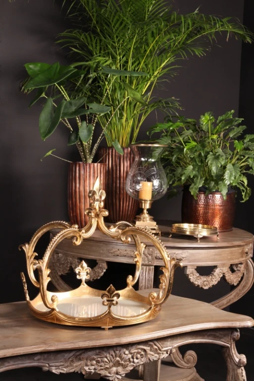 Vassoio specchiante in ottone dorato - 28 cm - 1 pezzo