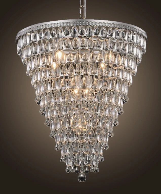 Lampadario in Stile Olandese Kensington - 65 cm - argento - ferro e vetro