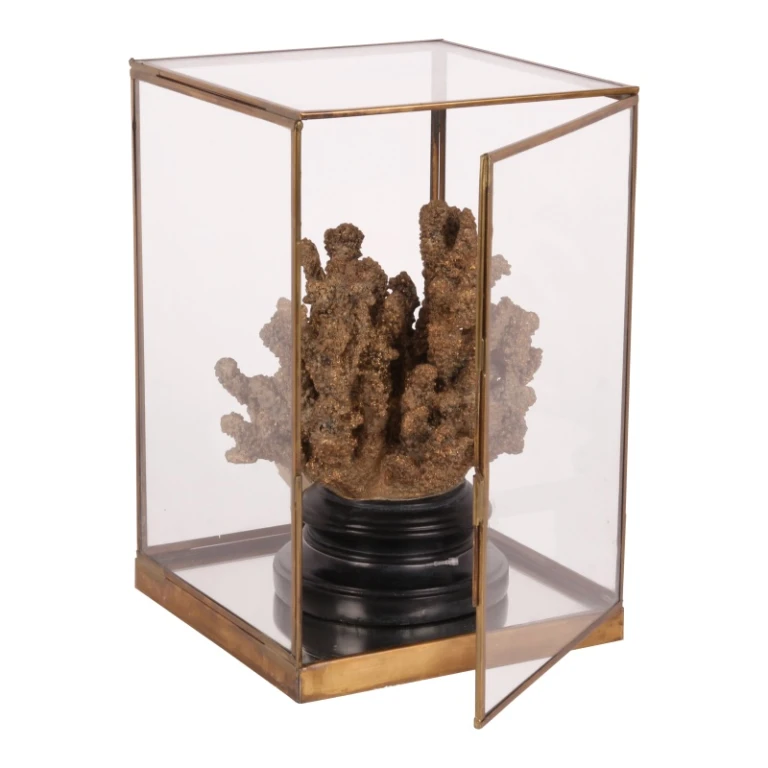 Displaybox - oro - ottone e vetro - 40 cm - 1 pezzo