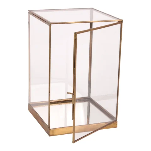 Displaybox - goud - messing en glas - 40 cm
