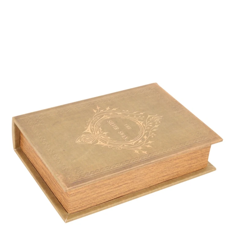Scatola portaoggetti a forma di libro - 23 cm - verde - ecopelle