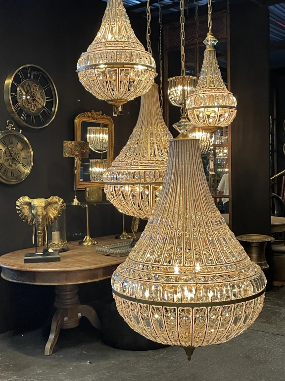 Lampadario Dutch Style Colosseo - 80 cm - oro - ferro e vetro