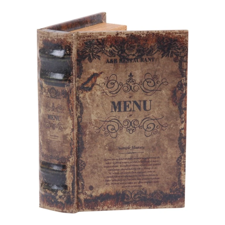Scatola portaoggetti a forma di libro - 15 cm - marrone - ecopelle