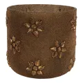 Portacandele per perline - oro - vetro - 17 cm