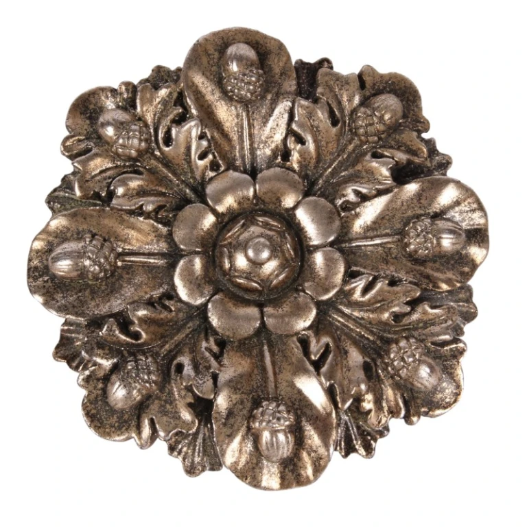 Ornamento da parete a forma di fiore - argento - 15 cm - resina artificiale
