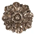 Wandornament bloemvorm - zilver - 15 cm - kunsthars