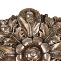 Wandornament bloemvorm - zilver - 15 cm - kunsthars